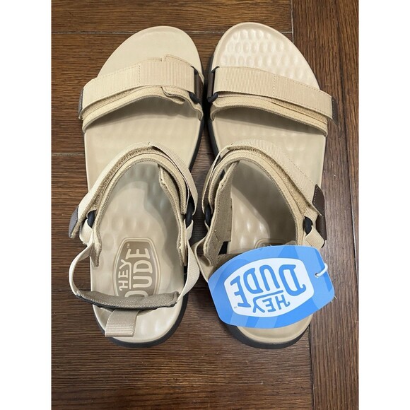Hey Dude Carson Sandals Mens Size 15 Sport Mode Tan Brown Comfort Pool NEW - Picture 1 of 4